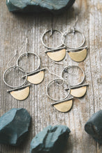 Load image into Gallery viewer, In the Flow Earrings | Sterling Silver + Brass