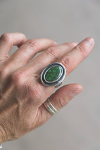 Load image into Gallery viewer, Bamboo Mountain Turquoise Shadow Box Ring | Size 9
