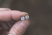 Load image into Gallery viewer, Recycled Sterling Silver Stamped Studs | Choose from Pine Tree or Botanical Stamp