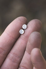 Load image into Gallery viewer, Recycled Sterling Silver Stamped Studs | Choose from Pine Tree or Botanical Stamp