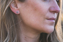 Load image into Gallery viewer, Recycled Sterling Silver Stamped Studs | Choose from Pine Tree or Botanical Stamp