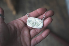 Load image into Gallery viewer, Lemon Chrysoprase + Sterling Silver Reversible Butterfly Pendant
