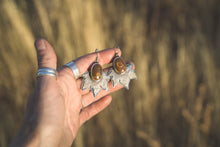 Load image into Gallery viewer, Autumn Leaf Earrings | Jasper + Sterling Silver + 22K Gold