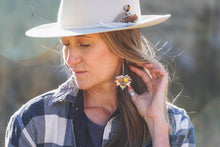 Load image into Gallery viewer, Three Stone Leaf Earrings