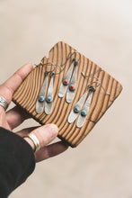 Load image into Gallery viewer, Simple Drop Earrings with Sonoran Turquoise or Red Coral