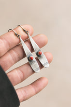 Load image into Gallery viewer, Simple Drop Earrings with Sonoran Turquoise or Red Coral
