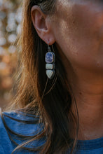 Load image into Gallery viewer, Lemon Chrysoprase + Tiffany Three Stone Earrings