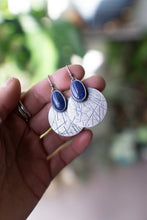 Load image into Gallery viewer, Lapis + Sterling Silver Traveler Earrings