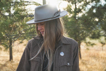 Load image into Gallery viewer, Mountain Side Button Pin | Sterling Silver + Brass