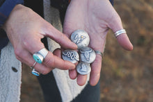 Load image into Gallery viewer, Mountain Side Button Pin | Sterling Silver + Brass