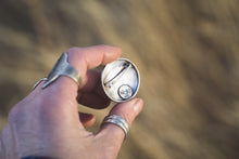 Load image into Gallery viewer, Mountain Side Button Pin | Sterling Silver + Brass