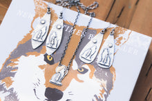 Load image into Gallery viewer, Coyotes in the Forest Earrings | Pair #1 | Sterling Silver + Brass