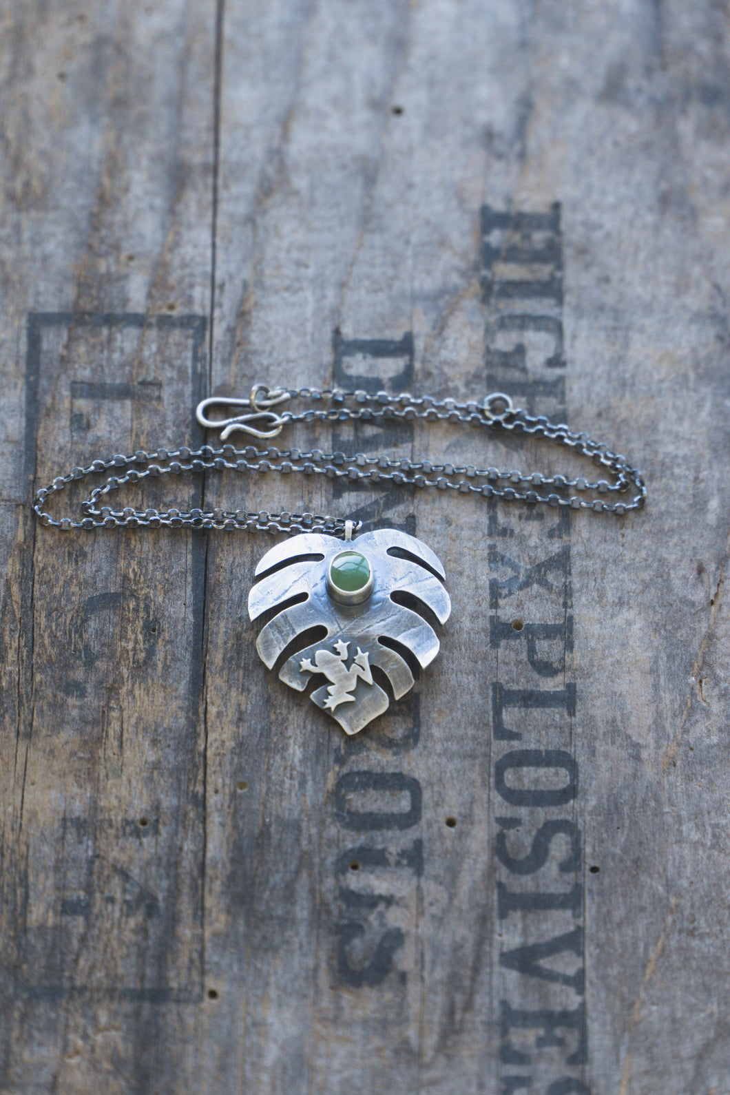 Monstera Frog Pendant