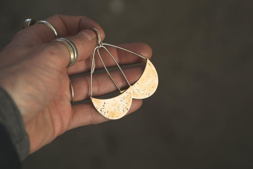 Swing Earrings | Sterling Silver + Brass