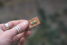 Load image into Gallery viewer, Green Sonoran Turquoise + Sterling Silver Stud Earrings
