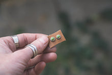 Load image into Gallery viewer, Green Sonoran Turquoise + Sterling Silver Stud Earrings
