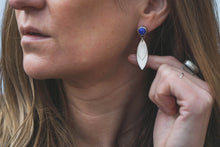 Load image into Gallery viewer, Lapis + Sterling Silver Fringe Earrings
