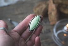 Load image into Gallery viewer, Lemon Chrysoprase + Sterling Silver Ring #1 | Finished in Your Size
