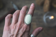 Load image into Gallery viewer, Lemon Chrysoprase + Sterling Silver Ring #2 | Finished in Your Size
