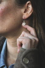 Load image into Gallery viewer, Small snowflake drop earrings
