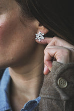 Load image into Gallery viewer, Medium snowflake stud earrings
