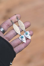 Load image into Gallery viewer, Sonoran Turquoise mixed metal earrings
