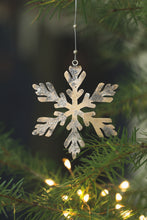 Load image into Gallery viewer, Rustic Brass + Sterling Silver Snowflake Wall or Window Ornament
