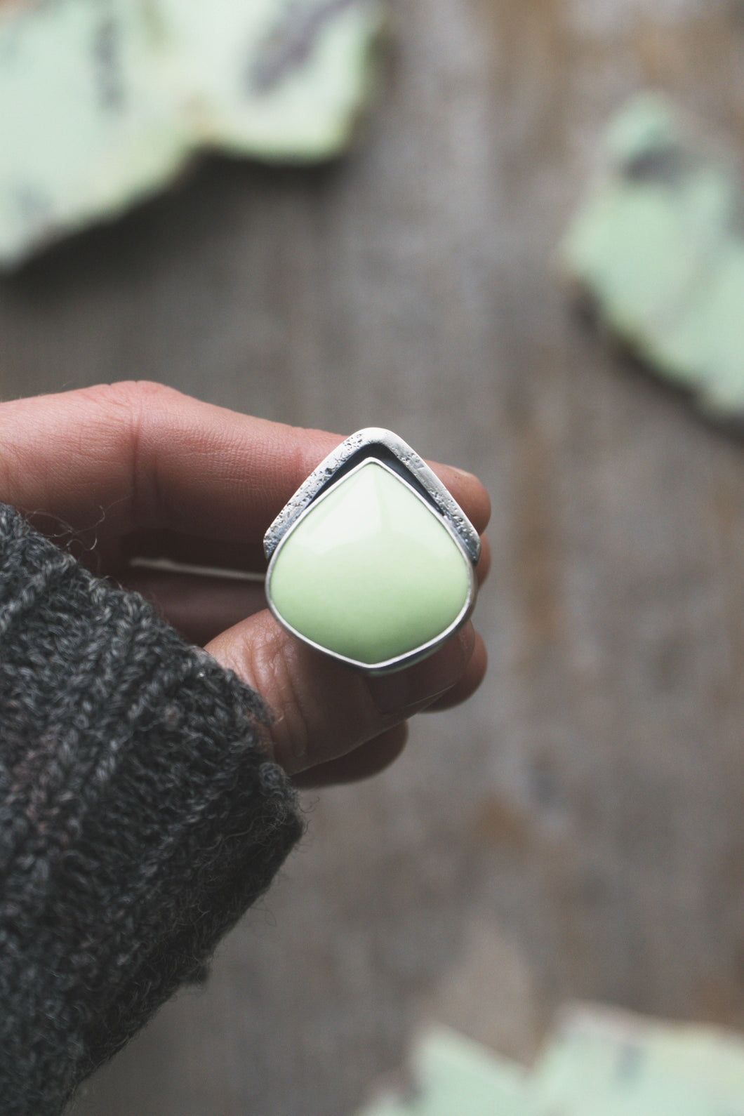 Lemon Chrysoprase Ring | Size 8
