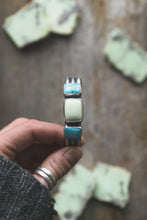 Load image into Gallery viewer, Lemon Chrysoprase + Turquoise Cuff
