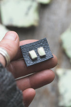 Load image into Gallery viewer, Lemon Chrysoprase mini rectangle studs
