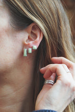 Load image into Gallery viewer, Lemon Chrysoprase Bar Studs
