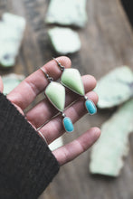 Load image into Gallery viewer, Lemon Chrysoprase + Turquoise Earrings
