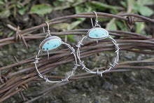 Load image into Gallery viewer, Barbed Wire Earrings #1 | Kingman Turquoise + Sterling Silver
