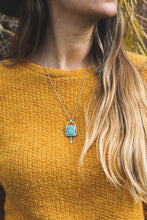 Load image into Gallery viewer, Turquoise Reversible Pendant | Sterling Silver + Brass | 20&quot; chain

