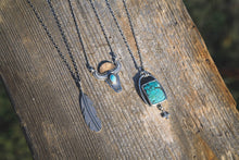 Load image into Gallery viewer, Turquoise Reversible Pendant | Sterling Silver + Brass | 20&quot; chain
