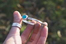 Load image into Gallery viewer, Stamped Turquoise + Sterling Silver Cuff #1
