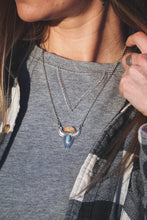 Load image into Gallery viewer, Bison Skull Pendant | Turquoise + Sterling + Brass | 20&quot; chain
