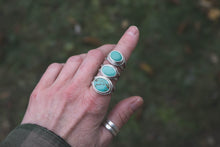 Load image into Gallery viewer, Turquoise Stamped Band Ring | Fits Size 7.5

