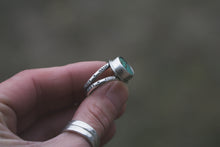Load image into Gallery viewer, Turquoise Stamped Band Ring | Fits Size 9.5
