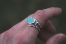 Load image into Gallery viewer, Turquoise Stamped Band Ring | Fits Size 7.5
