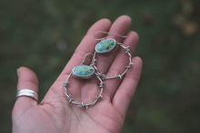 Load image into Gallery viewer, Barbed Wire Earrings #3 | Kingman Turquoise + Sterling Silver

