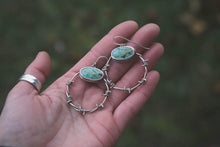 Load image into Gallery viewer, Barbed Wire Earrings #3 | Kingman Turquoise + Sterling Silver
