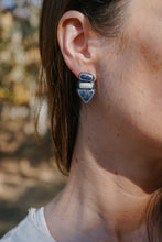 Load image into Gallery viewer, Lemon Chrysoprase and Lapis Mixed Stud Earrings
