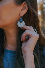 Load image into Gallery viewer, Lapis + Sterling Silver Traveler Earrings
