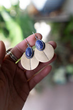 Load image into Gallery viewer, Lapis + Brass Traveler Earrings
