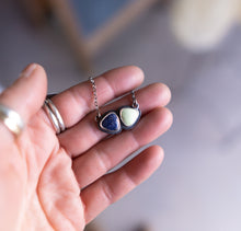 Load image into Gallery viewer, Lemon Chrysoprase and Lapis Necklace
