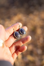 Load image into Gallery viewer, Lapis + Sterling Silver Texture Earrings
