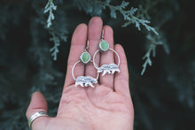 Load image into Gallery viewer, Bear Mountain Hoop Earrings | Kingman Turquoise + Sterling Silver
