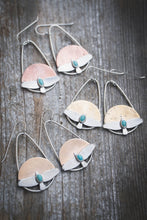 Load image into Gallery viewer, Sunrise Hawks with Turquoise | Sterling Silver + Copper
