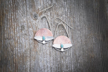 Load image into Gallery viewer, Sunrise Hawks with Turquoise | Sterling Silver + Copper
